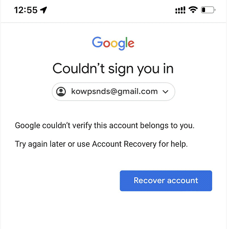 [My AdSense account cannot be logged in]Google couldn’t verify this account belongs to you.Try again later or use Account Recovery for help.